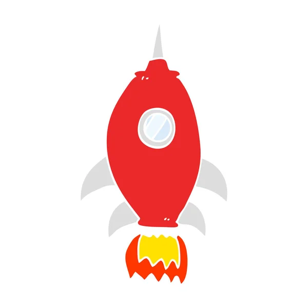 Flat Color Illustration Spaceship — Stock Vector