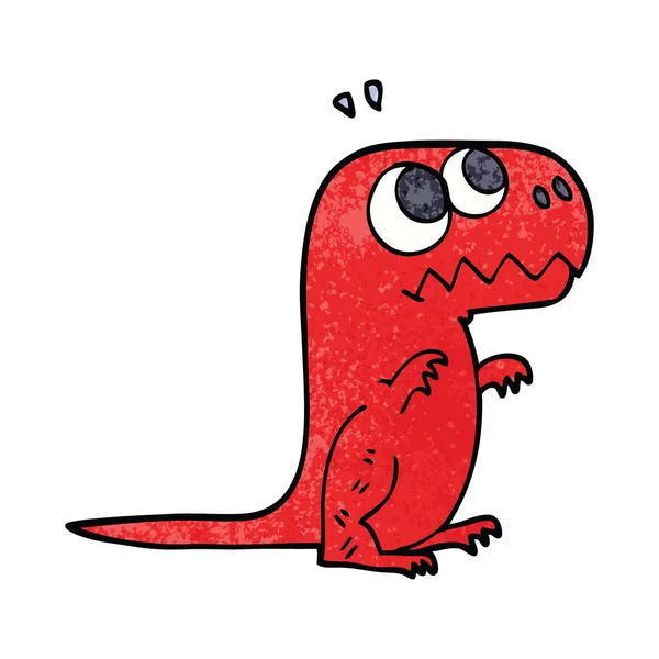 Doodle Desenhos Animados Rugindo Rex — Vetor de Stock