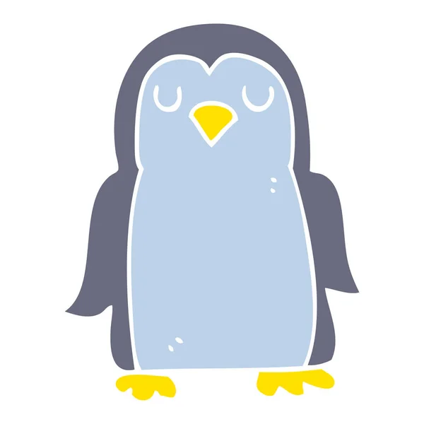 Illustrazione Colori Piatta Del Pinguino — Vettoriale Stock