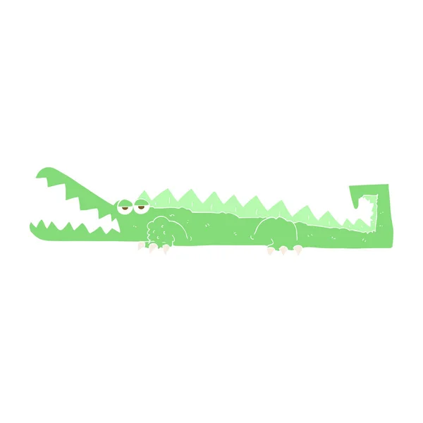 Ilustração Cor Plana Crocodilo — Vetor de Stock