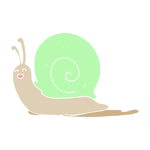 Caracol Desenho Animado Estilo Cor Plana — Vetor de Stock