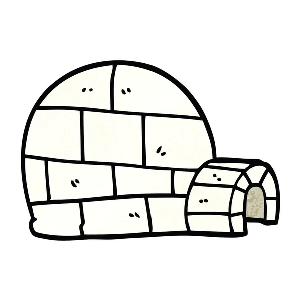 Dessin Animé Doodle Igloo Illustration Vectorielle — Image vectorielle