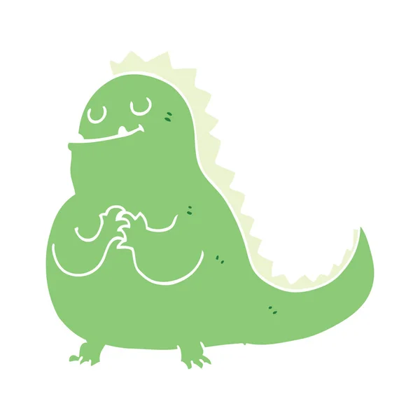 Dinosaurio Dibujos Animados Estilo Color Plano — Vector de stock