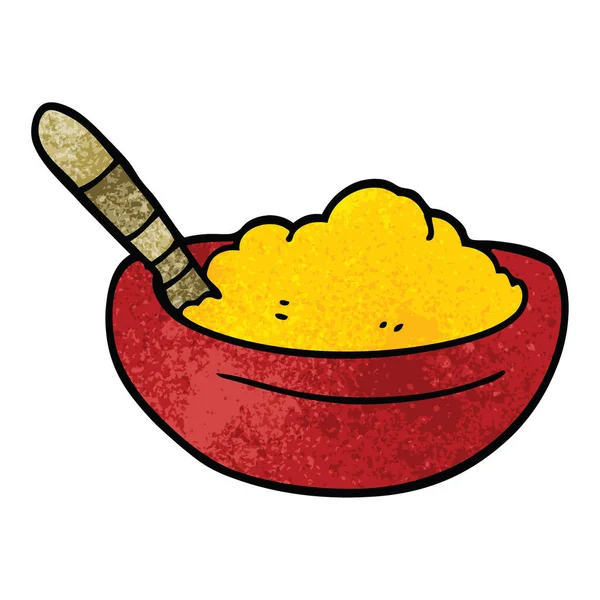 Cartoon Doodle Schale Mit Polenta — Stockvektor