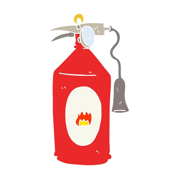 Flat Color Illustration Fire Extinguisher — Stock Vector