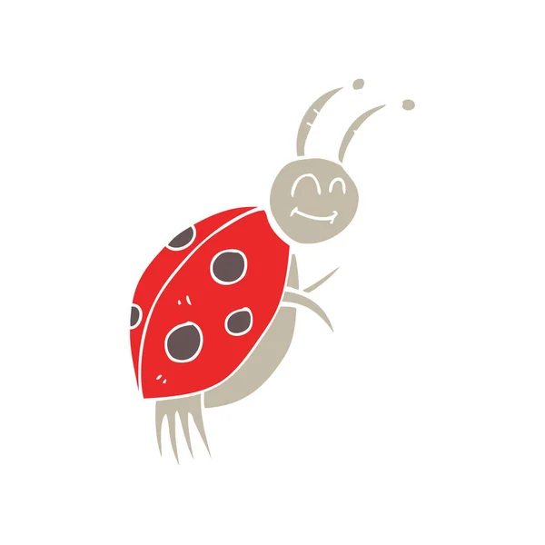 Illustration Couleur Plate Coccinelle — Image vectorielle