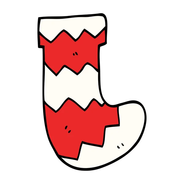 Cartoon Doodle Christmas Stocking — Stock Vector