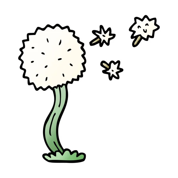 Cartoon Doodle Blowing Dandelion — Stock Vector