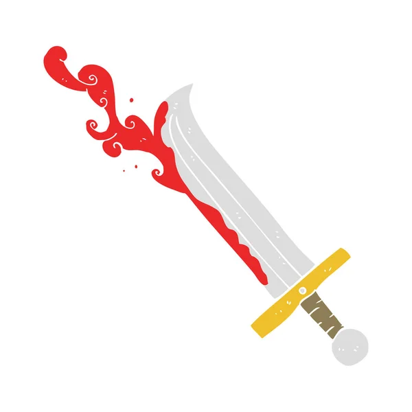 血の剣のフラット カラー イラスト — ストックベクタ
