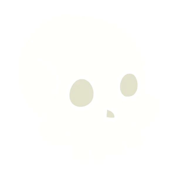 Plochý Barevný Obrázek Kreslený Lebka — Stockový vektor