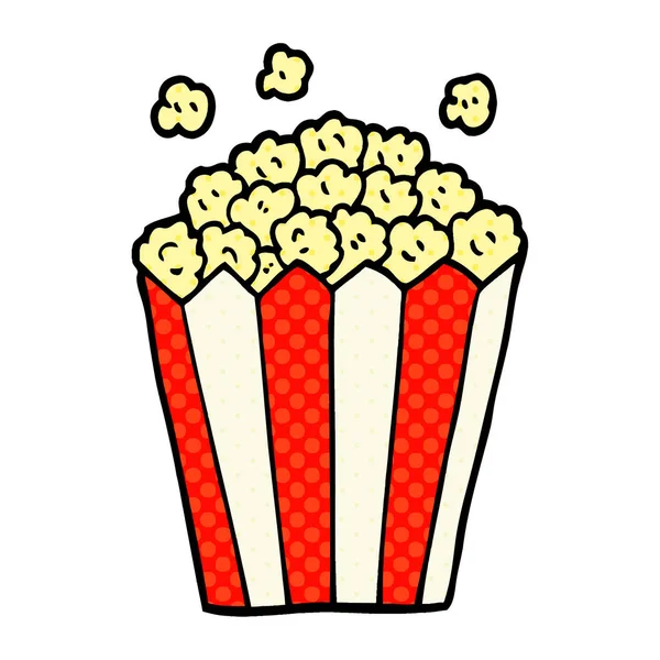 Cartone Animato Doodle Cinema Popcorn — Vettoriale Stock