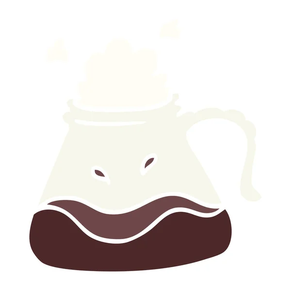 Piatto Colore Illustrazione Cartone Animato Caffè Brocca — Vettoriale Stock