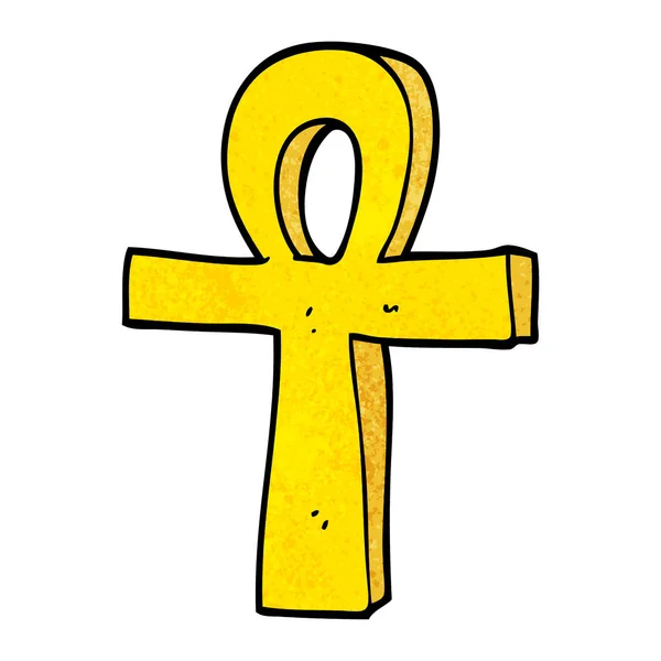 Garabato Dibujos Animados Ankh — Vector de stock