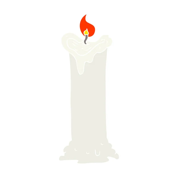 Flat Color Illustration Spooky Candle — Stock Vector