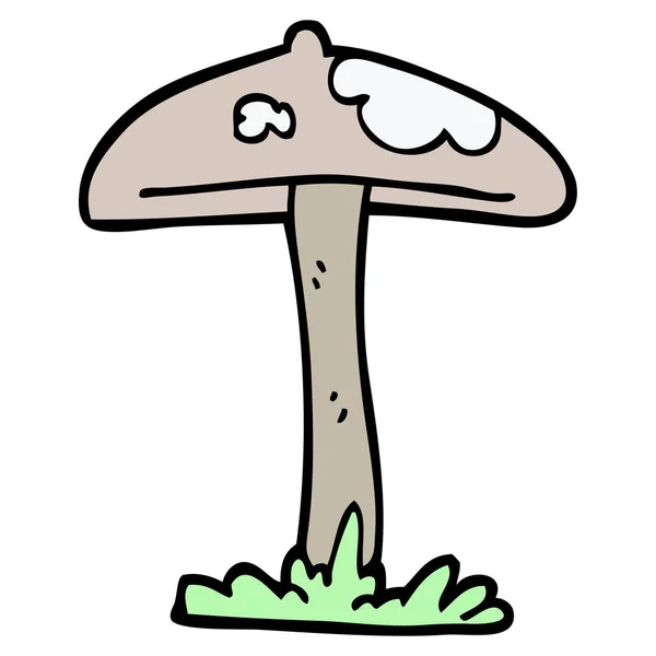 Dessin Animé Doodle Champignon Sur Blanc — Image vectorielle