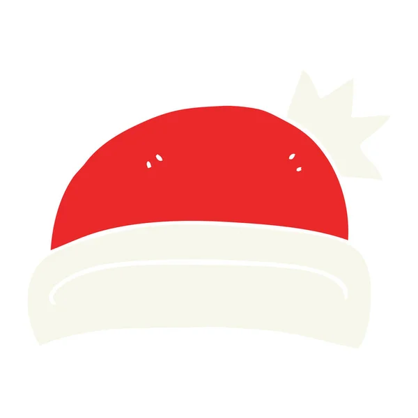 クリスマス帽子のフラット カラー イラスト — ストックベクタ