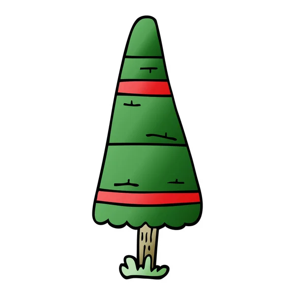 Γελοιογραφία Doodle Χριστουγεννιάτικο Δέντρο — Διανυσματικό Αρχείο
