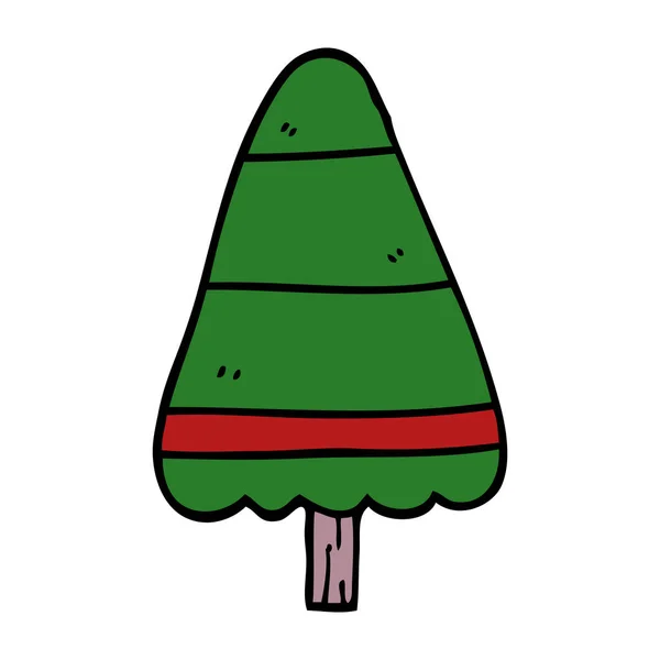 Dessin Animé Doodle Arbre Noël — Image vectorielle