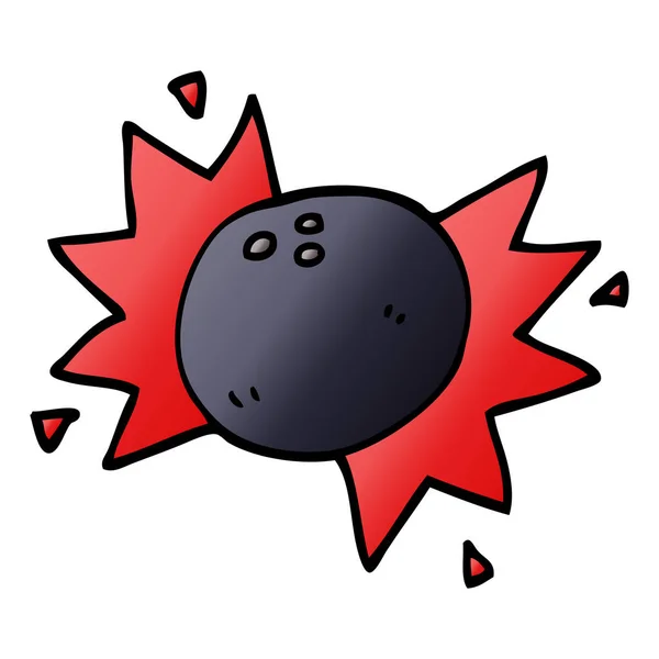Boule Bowling Doodle Dessin Animé — Image vectorielle