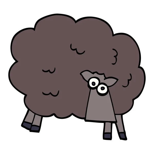 Kreskówka Doodle Czarna Owca — Wektor stockowy