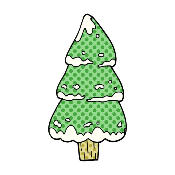 Cartoon Doodle Pine Trees — Stock Vector