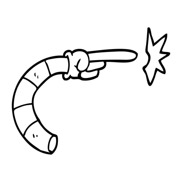 Lijntekening Cartoon Arm Gebaar — Stockvector