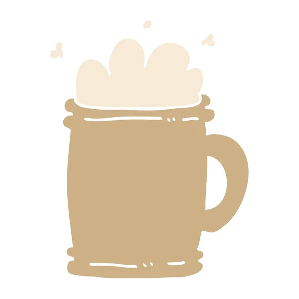 Flache Farbe Illustration Karikatur Bier Tankard — Stockvektor