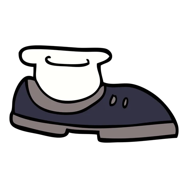 Zapato Dibujos Animados Garabato Con Calcetín — Vector de stock