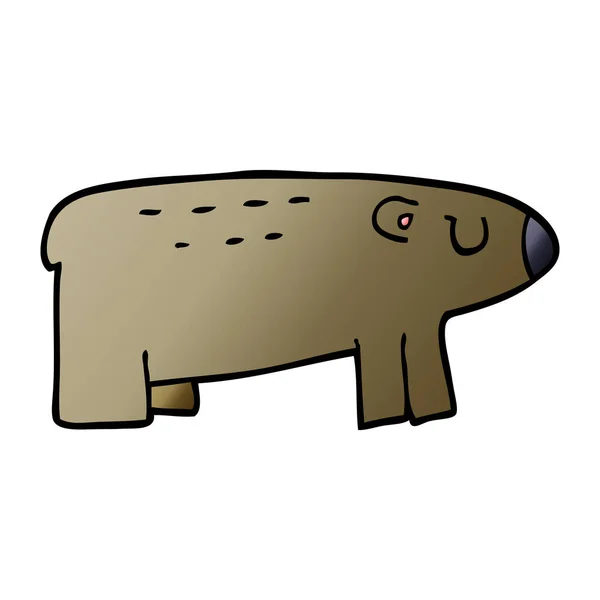Doodle Desenho Animado Urso Sonolento — Vetor de Stock