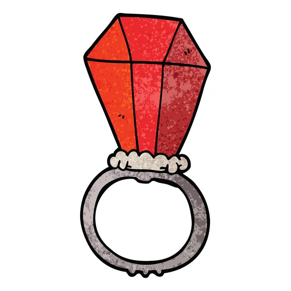 Anillo Compromiso Garabato Dibujos Animados — Vector de stock