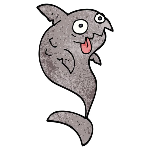 Zeichentrick Doodle Tödlicher Hai — Stockvektor