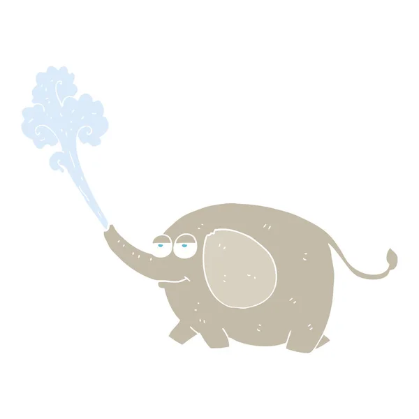 Плоская Цветная Иллюстрация Воды Слона — стоковый вектор