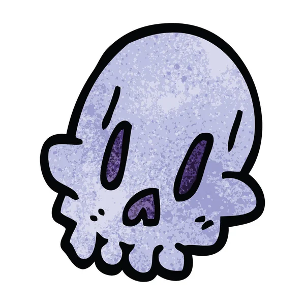 Cartoon Doodle Spooky Weird Skull — Stock Vector