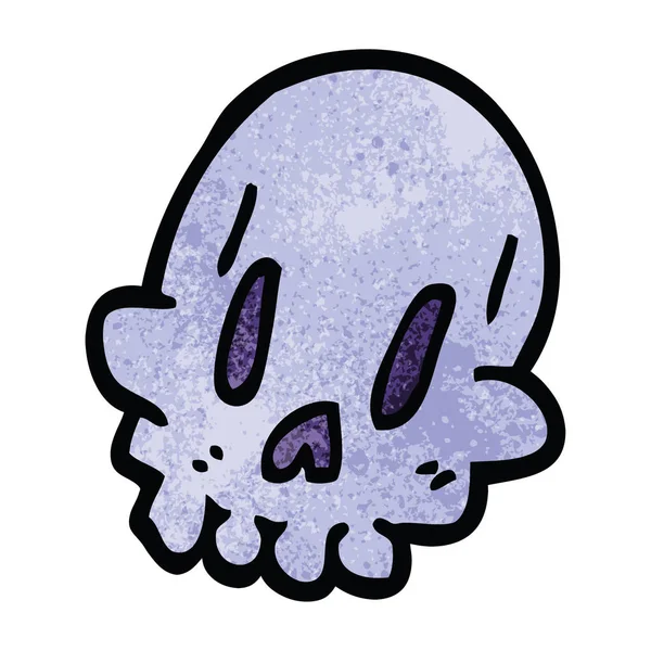 Cartoon Doodle Spooky Raar Schedel — Stockvector