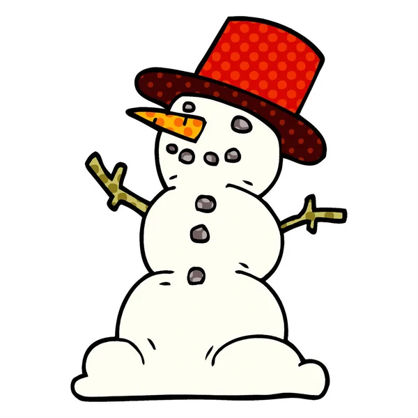 Cartoon Doodle Schneemann Vektorillustration — Stockvektor