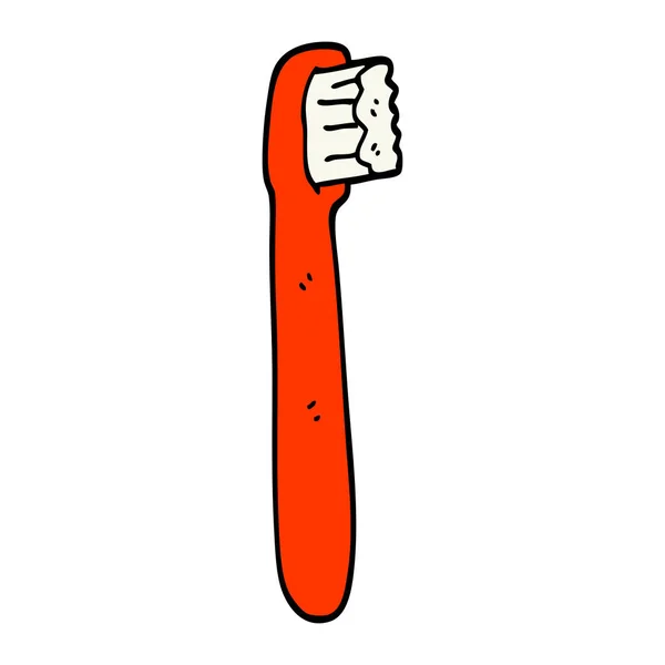 Mão Desenhado Doodle Estilo Cartoon Escova Dentes — Vetor de Stock