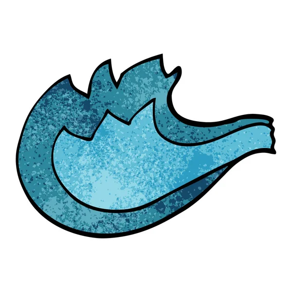 Dessin Animé Doodle Bleu Flamme Gaz — Image vectorielle