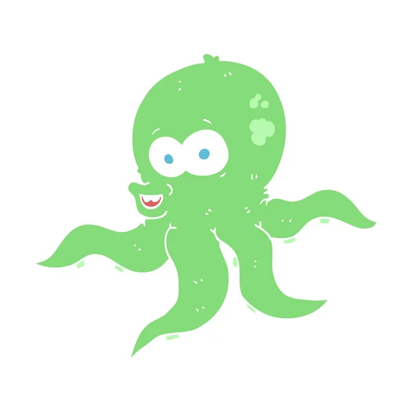 Ilustración Color Plano Pulpo — Vector de stock