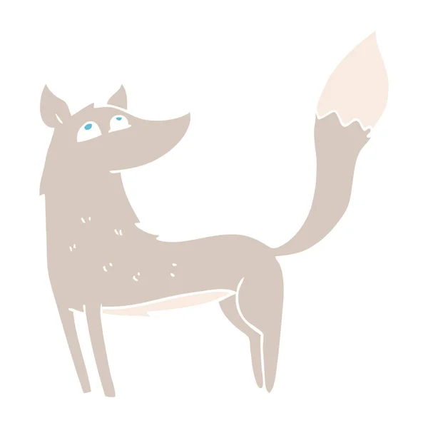Flat Color Illustration Wolf — Stock Vector