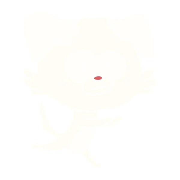Chien Nerveux Couleur Plate Style Dessin Animé — Image vectorielle