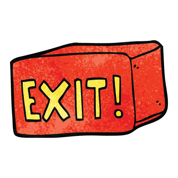 Cartoon Doodle Exit Sign — Stock Vector