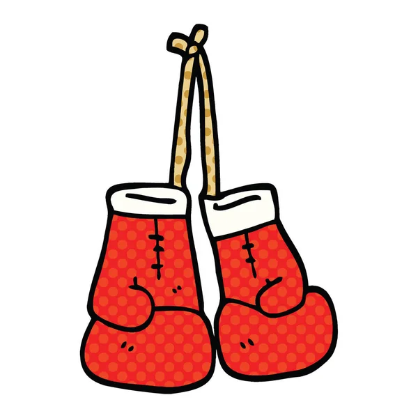 Guantes Boxeo Dibujos Animados Estilo Cómic — Vector de stock