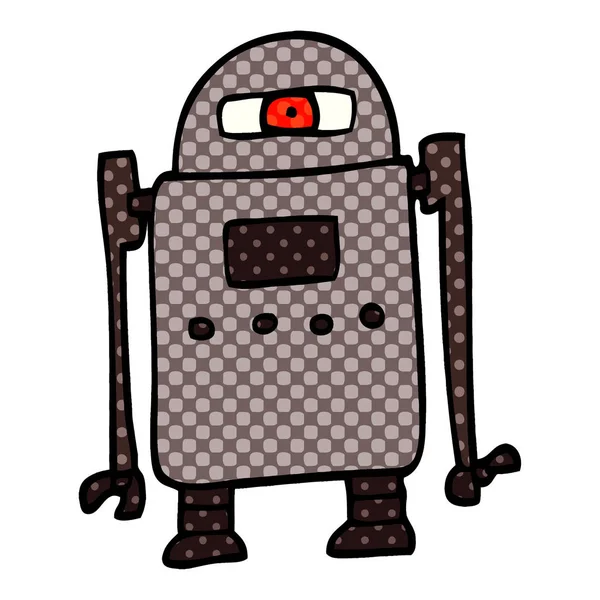 Kreslený Doodle Robota Vektorové Ilustrace — Stockový vektor