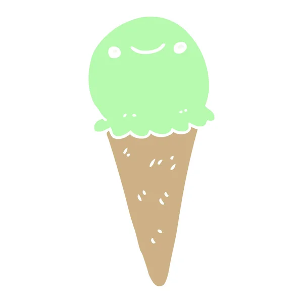 Helado Dibujos Animados Estilo Color Plano — Archivo Imágenes Vectoriales