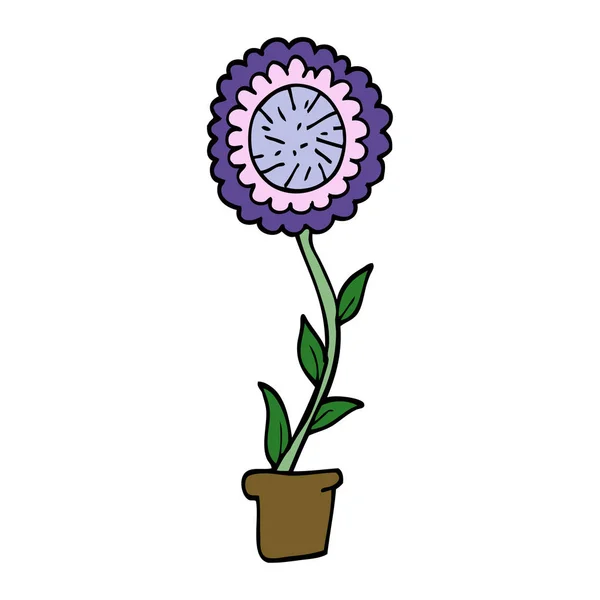 Cartoon Doodle Bloempot — Stockvector