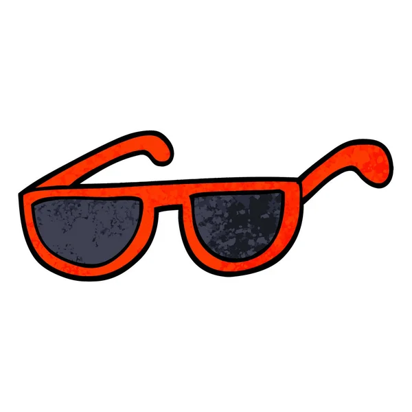Grunge Textured Illustration Cartoon Sunglasses — стоковый вектор