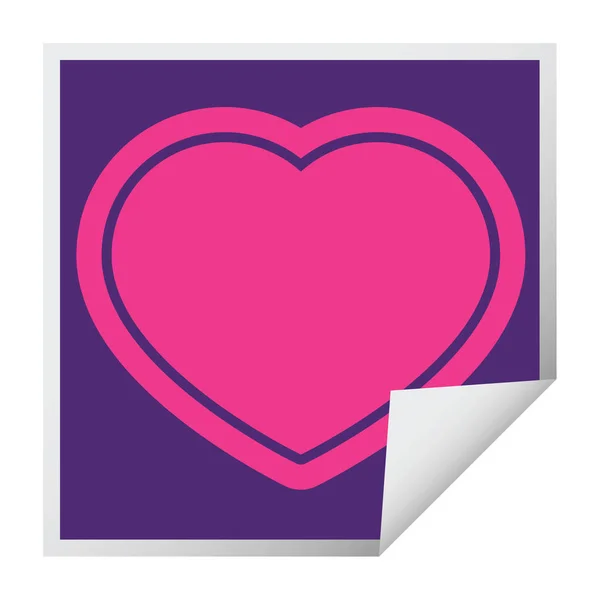 Heart Graphic Vector Square Peeling Sticker — Stock Vector