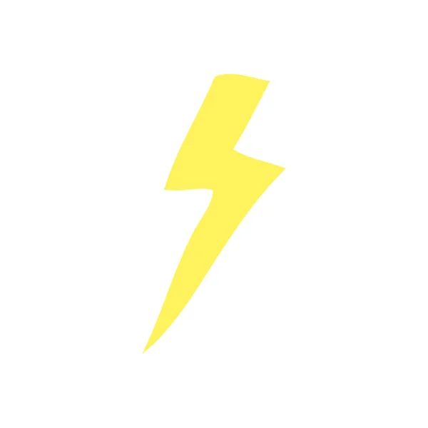 Flat Color Style Cartoon Lightning Bolt — Stock Vector