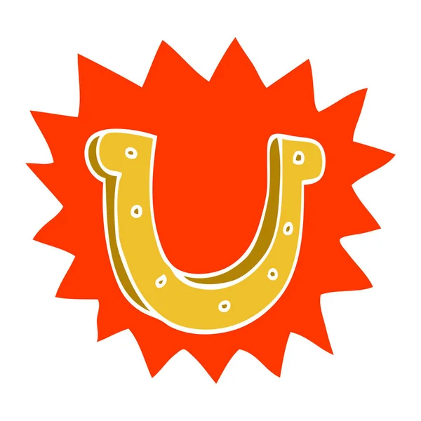 Мультфильм Каракули Сумасшедший Счастливый Символ Подковы — стоковый вектор