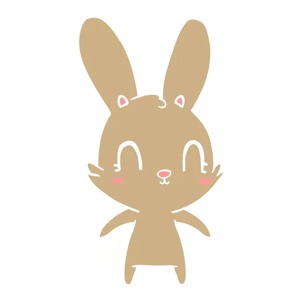 Carino Piatto Colore Stile Cartone Animato Coniglio — Vettoriale Stock
